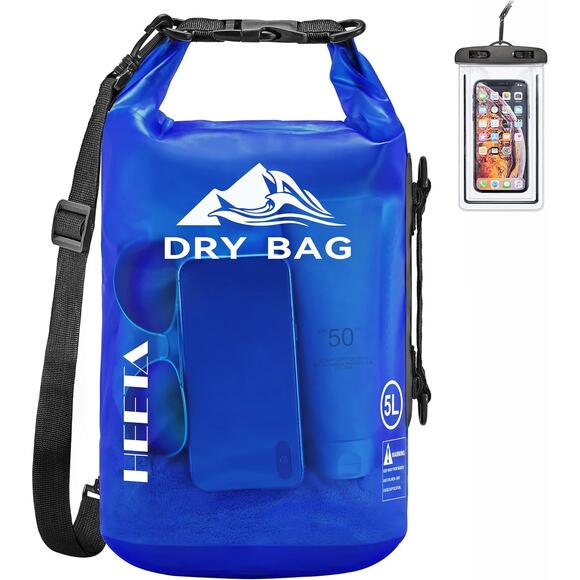 NEW HEETA Waterproof 20L Roll Top Lightweight Dry Storage Bag Backpack Dark Blue - Picture 1 of 3